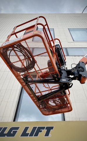 red and black metal shopping cart